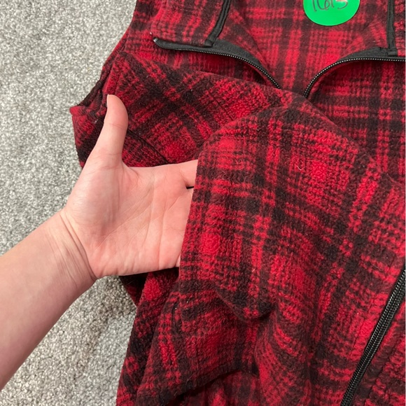 Woolrich vest womens medium red black casual outdoor gorpcore flannel winter - Picture 3 of 10